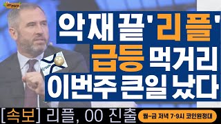 [코인원정대] 악재 끝 '리플', 새로운 먹거리 발표 후 "흐름 심삼치 않다"