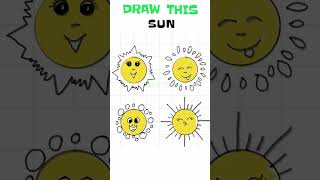 how to draw CUTE SUN step by step | with dimension #shorts #drawing #art