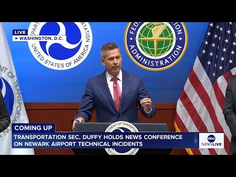 LIVE: Transportation Sec. Duffy holds news conference on Newark Airport technical incidents