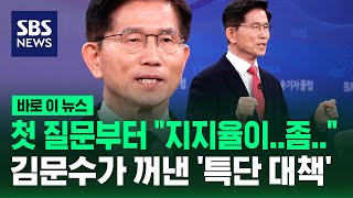 첫 질문부터 "보수 텃밭 지지율도…" 지적에 김문수가 꺼낸 '특단 대책' / SBS / 바로이뉴스