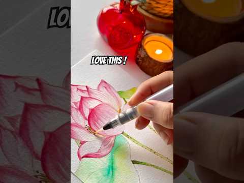 Watercolour Painting Kit 🪷 Easy watercolour painting #adultcoloring #art #FloralArt Lotus Painting