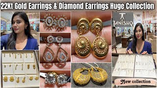 Tanishq Gold Earrings Designs Rs.19000 Starts😍💥Tanishq Diamond Earrings| Light Weight Gold Earrings