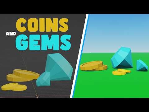 How to Make COINS AND GEMS for Roblox SIMULATOR (blender)