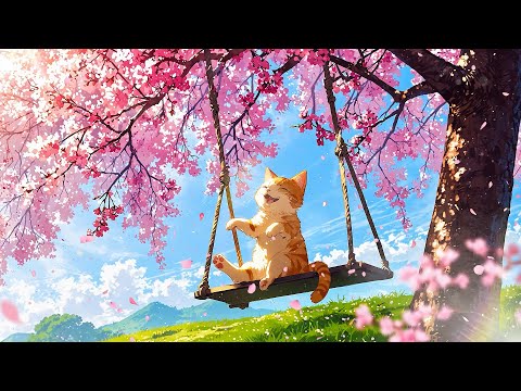 Enjoying The Soft Spring Breeze With Happy Ginger Cat 🌸 Lofi Morning Vibes 🌸 Spring Lofi Songs