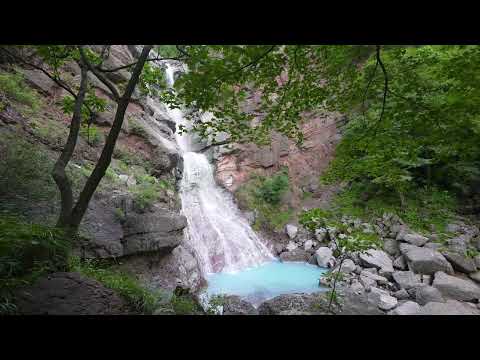 Magical Sky Blue Waterfall, Birdsong, Forest Sounds