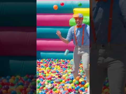 Blippi's ULTIMATE 🔴🔵🟡 Playground Playdate! Jump in the Ball Pit! #blippi #shorts