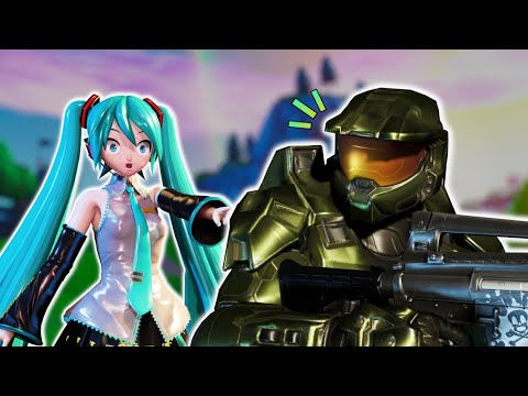 Miku meets Chief in Fortnite
