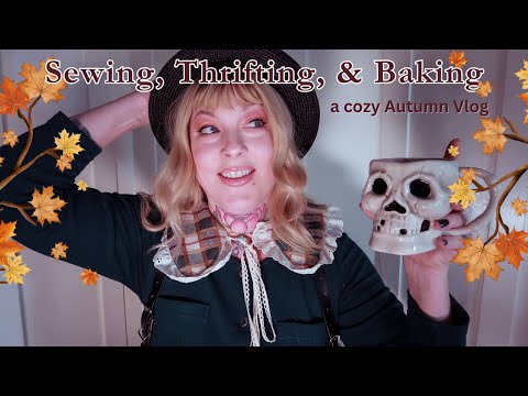 Cozy Autumn Vlog:  DIY Collars, Thrifting Halloween Decor & Pumpkin Cookies!