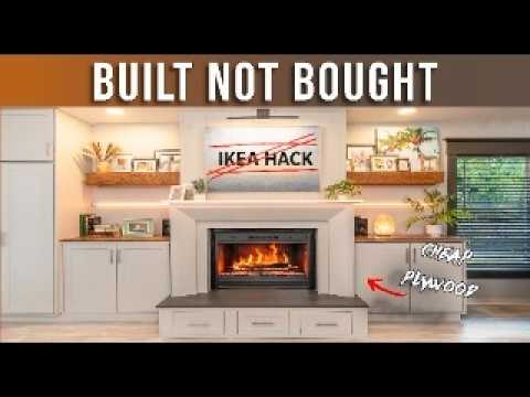 DIY Fireplace Built in - Cabinets and Floating Shelves