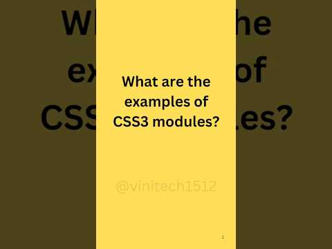CSS interview question: what are the  examples of CSS3 modules?  #shorts #css #css3 #modules