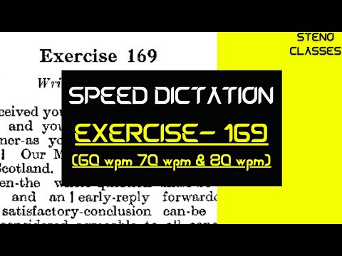 Speed Dictation of Exercise 169 | Pitman Shorthand (English) | 2022