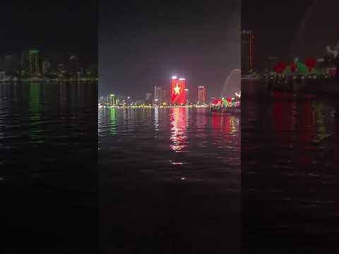 Wonderful Night view in Danang Near Dragon Bridge #riverview #viralshorts  #danangtravel