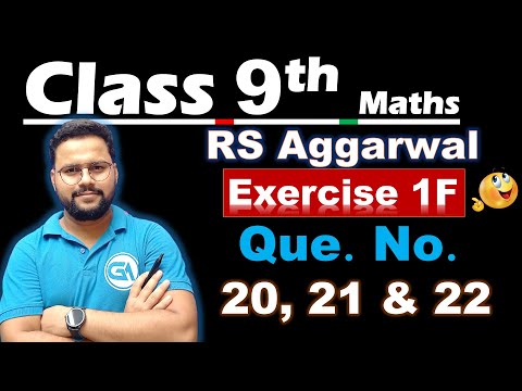 Class 9 Maths | RS Aggarwal | Chapter 1: Number Systems | Exercise 1F | Questions 20, 21 & 22