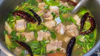 ต้มแซ่บกระดูกอ่อนหมู  ร้านอาหารเขาทำแบบนี้ รู้แล้วใครทำก็อร่อย สีสวยน้ำใสน่าทาน
