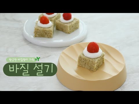 [sub] 바질 설기 (퓨전설기, 싱그러운 바질향이 가득, 생각보다 잘 어울려요, 바질덕후 모여라) | 다다위드