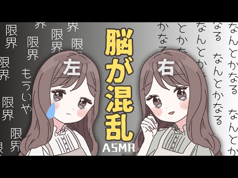ASMR 【両耳同時⚡️真逆ワード】右は左を励ませる…？🙄
