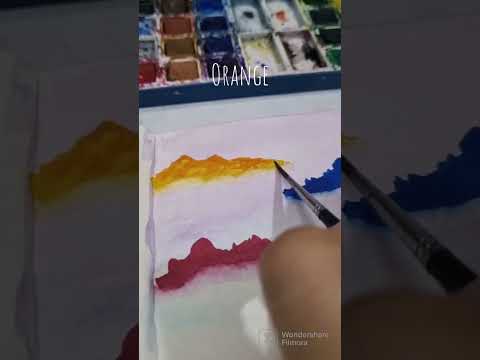 Water colour aesthetic sky #painting#watercolor#asthetic#sky#easy#beginner#kpop#iu#strawberry moon