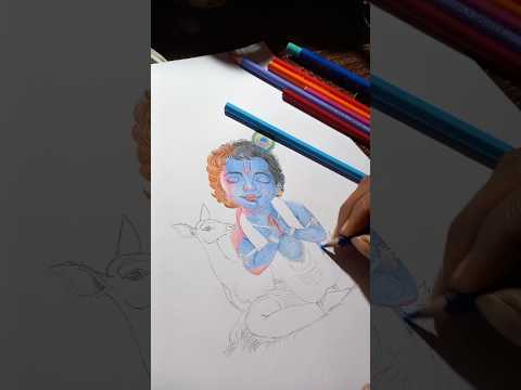 DAY-36 | Little କୃଷ୍ଣଙ୍କ ସୁନ୍ଦର ଚିତ୍ର |Mo Jaga Kalia |#shorts #drawing #youtubeshorts