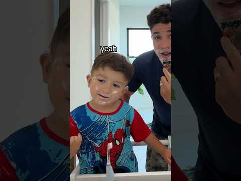 My Son Shaving for the First Time!!!💙 #shorts