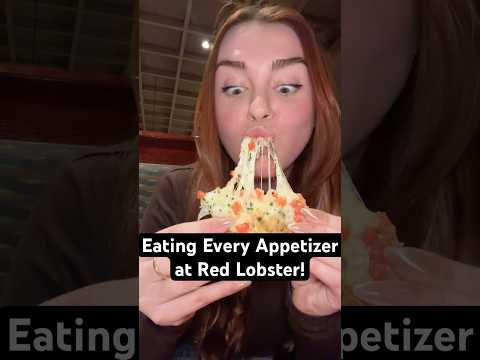 Eating every appetizer at red lobster! #foodie #seafood #eating #shorts #pizza #mukbang #redlobster