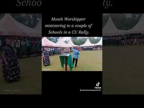 Moseh Worshipper ministering at Kaptel Girls in Kapsabet in a CU Rally.Many schools present