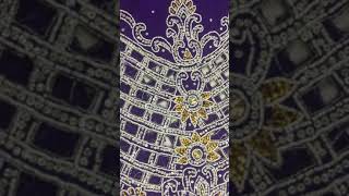 Beautiful Purple Hand beaded high quality fabrics custom made to suite your need