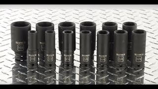 Klutch Chrome Moly 1/2in.-Drive Deep Impact Socket Set - 13-Pc., SAE