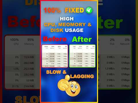 Fix Windows High CPU, RAM & Disk Usage | Make Your PC Faster!