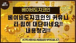 베이비도지코인 호재!! 베도의 커뮤니티 힘이 얼마나 대단한지 보세요!!