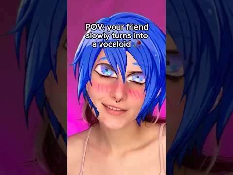 pov: your friend turns into a vocaloid 💔 #satire #vocaloid #makeup #projectsekai #miku #real