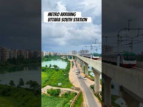 Dhaka metro rail arriving uttara north station ll Bangladesh
