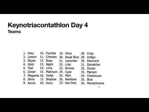 Keynotriacontathlon Day 4