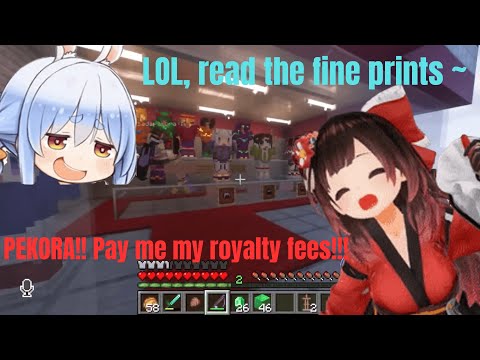 Pekora Outsmarts Roboco’s Copyright Claim on Her Costume! [Hololive] [Minecraft]