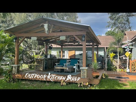DIY - Outdoor Kitchen and Pavilion Build - Composite Decking and Concrete Countertops
