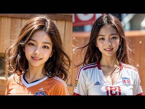 [4K] AI ART #girlfriends  | #soccer #stadium #lookbook 3