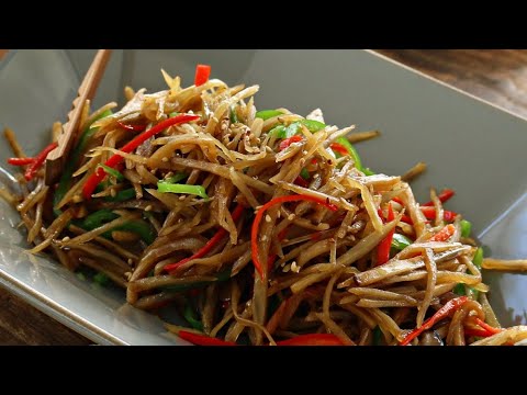 🥢 당면 없이 만드는 #우엉잡채❗아삭한 식감이 예술이에요. 꼭 드셔보세요❗