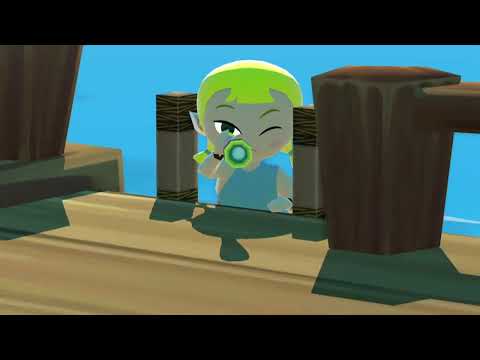 playing wind waker hd! 2 years of skitty plushie today :-)