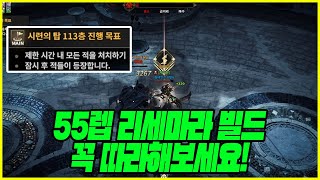 로드나인] 55렙 리세마라 113층까지 3시간40분만에 클리어 하는 빌드!!