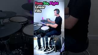Four, six, eight note linear fills - DRUM LESSON   #drums #drumlesson #drummer