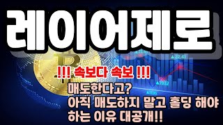 [레이어제로전망] 매도 한다고? 아직 매도하지 말고 홀딩 해야 하는 이유 대공개!!