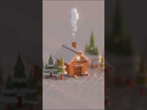 Minimal Wood Cabin Animation Blende#satisfying #minecraft #blender3d