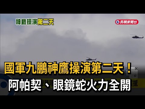 國軍九鵬「神鷹操演」第二天 阿帕契、眼鏡蛇精準射擊－民視新聞
