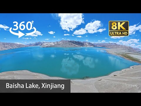 【VR360】Baisha Lake in Xinjiang, China 白沙湖 | 360° 8K Aerial Video