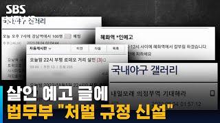 법무부 "살인 예고 글 · 공공장소 흉기 소지 처벌 규정 신설" / SBS