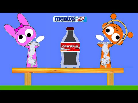 Pinki and Oren VS Cola VS Mentos in Algodoo