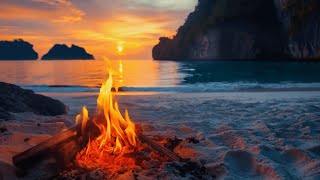 Peaceful Paradise Sunrise with Relaxing Beach Sounds to Relieve Stress ASMR