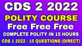 CDS 2 2022 POLITY CRASH COURSE | INTRODUCTION | CDS 2 2022 POLITY CLASSES | GS 365 Polity