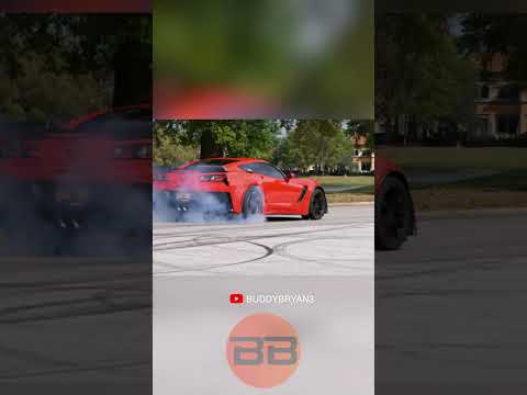 Co6 on drag ties does a burnout leaving car show!  #carevent #z06