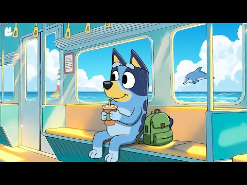 Morning Train to the Sea 🚉 Calm Lofi Beats with Bluey ☀️ Perfect for Studying & Relaxing