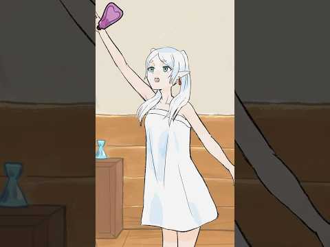 【手描き】服だけ溶かす薬で弄ばれてたらメズマライザーっぽくなったフリーレン #イラスト #アニメ作ってみた